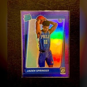 🏀🔥JADEN SPRINGER RATED ROOKIE OPTIC PRIZM CARD NBA 76ers🏀🔥